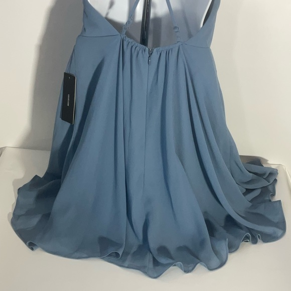 Lulu’s Skater Mini Dress Flow Skirt Dress Crisscross Strap Open Back Zip Up SM - Picture 16 of 16